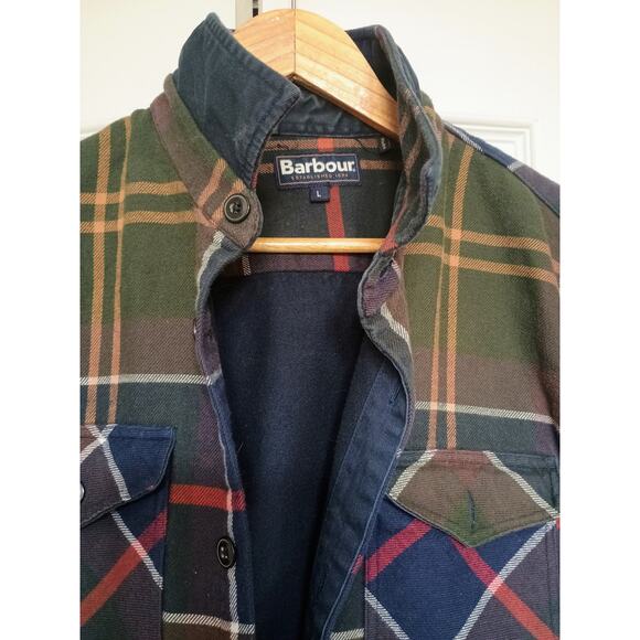 Barbour Plaid Flannel Shaket Quilted Lined Overshirt old money gorpcore outdoors - Picture 5 of 13